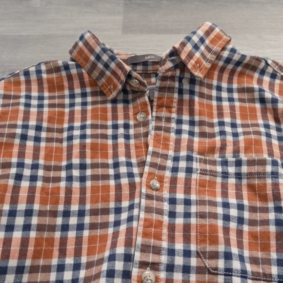 Eddie Bauer Eddie's Favourite Flannel Shirt Slim Fit Large - Picture 2 of 6